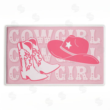 Corinne Rose Designs | Pink Pastel Cowgirl Plush Bath Mat