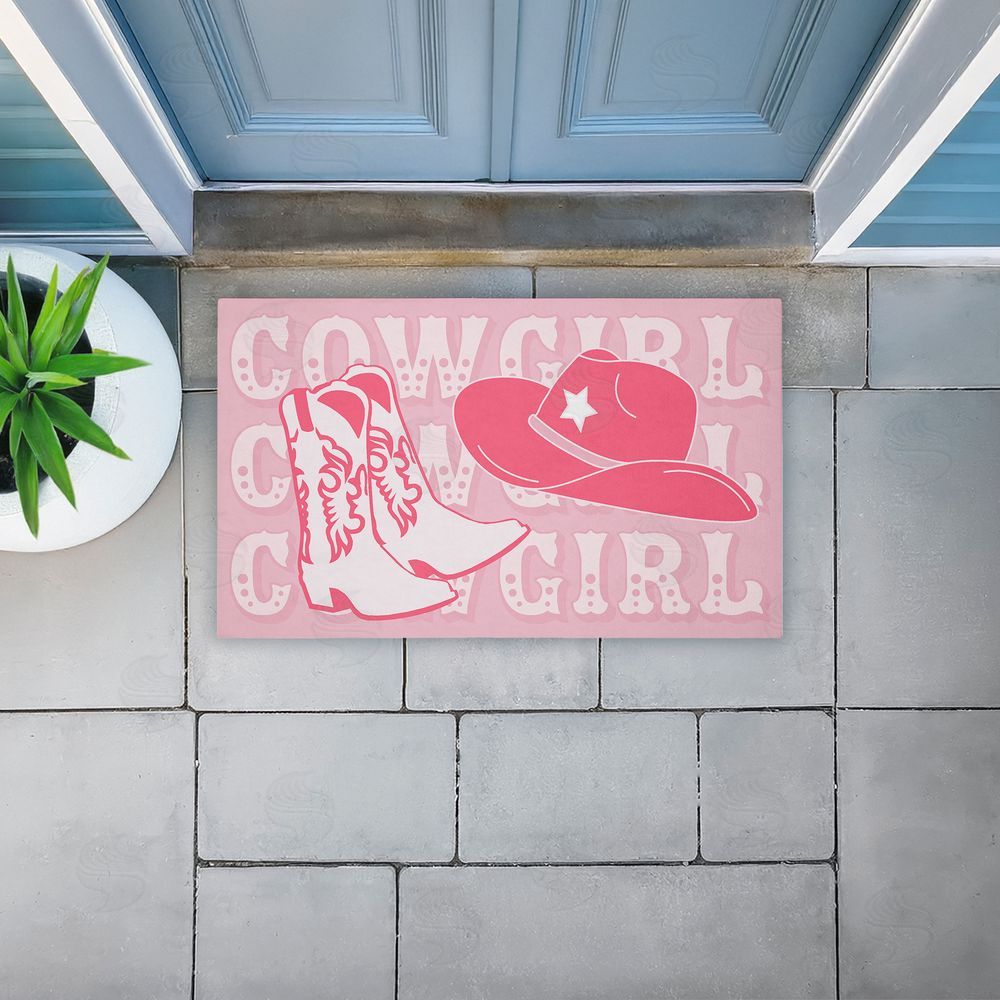 Corinne Rose Designs | Pink Pastel Cowgirl Non-Woven Door Mat