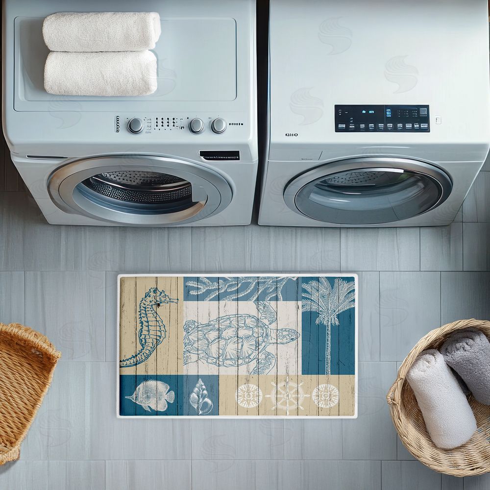 Kim Allen | Let's Sail Nautical Creatures Plush Bath Mat