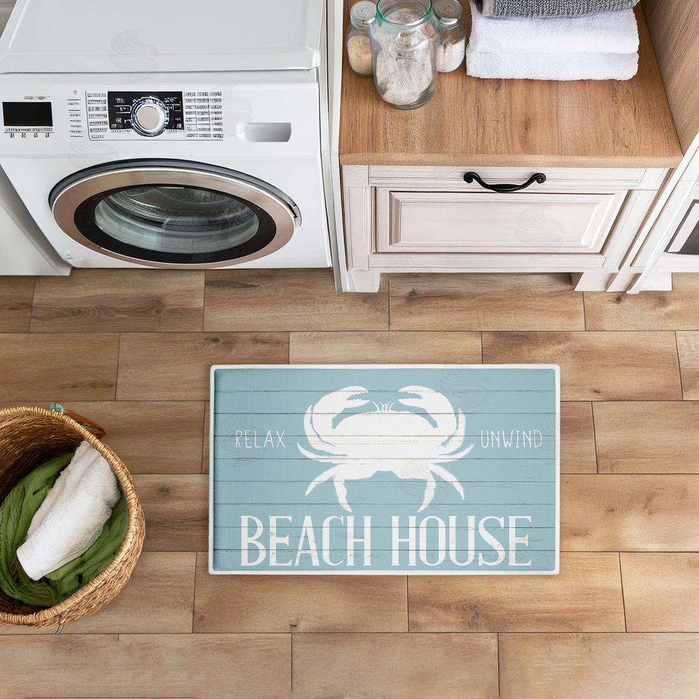 Kim Allen | Beach House Entry Crab Plush Bath Mat