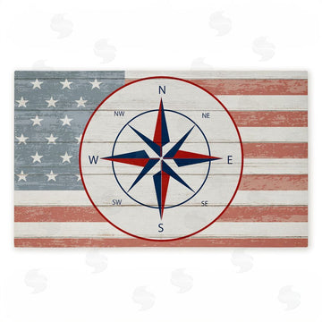 Kim Allen | Nautical Flag with Compass Non-Woven Door Mat