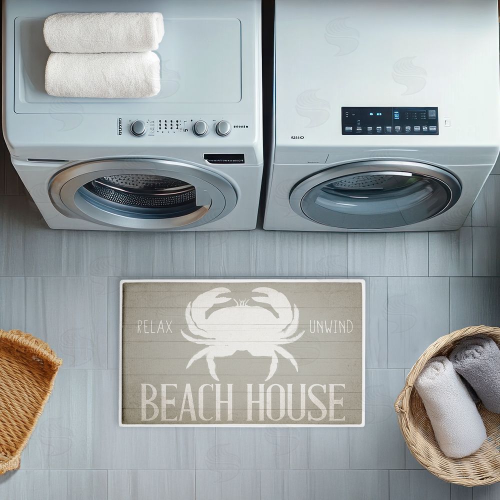 Kim Allen | Relax Unwind Beach House Crab Plush Bath Mat