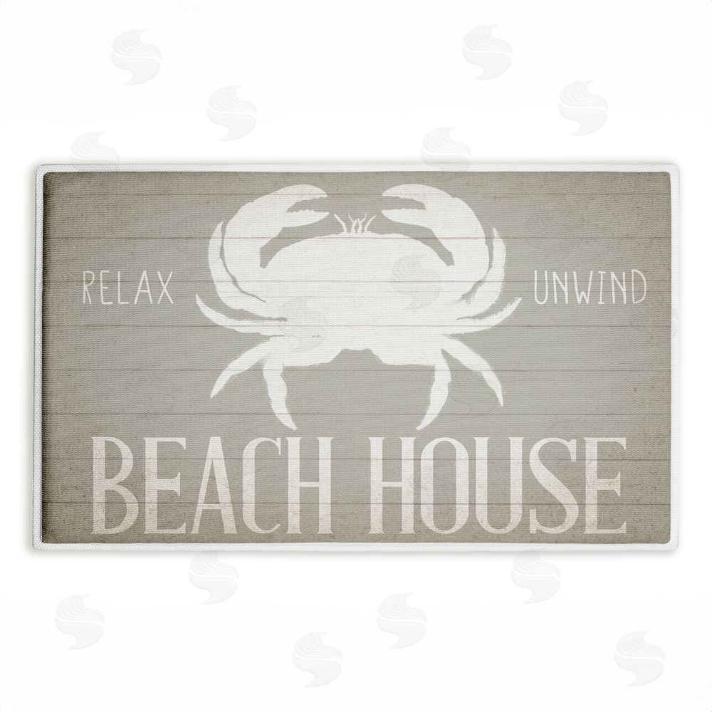Kim Allen | Relax Unwind Beach House Crab Plush Bath Mat