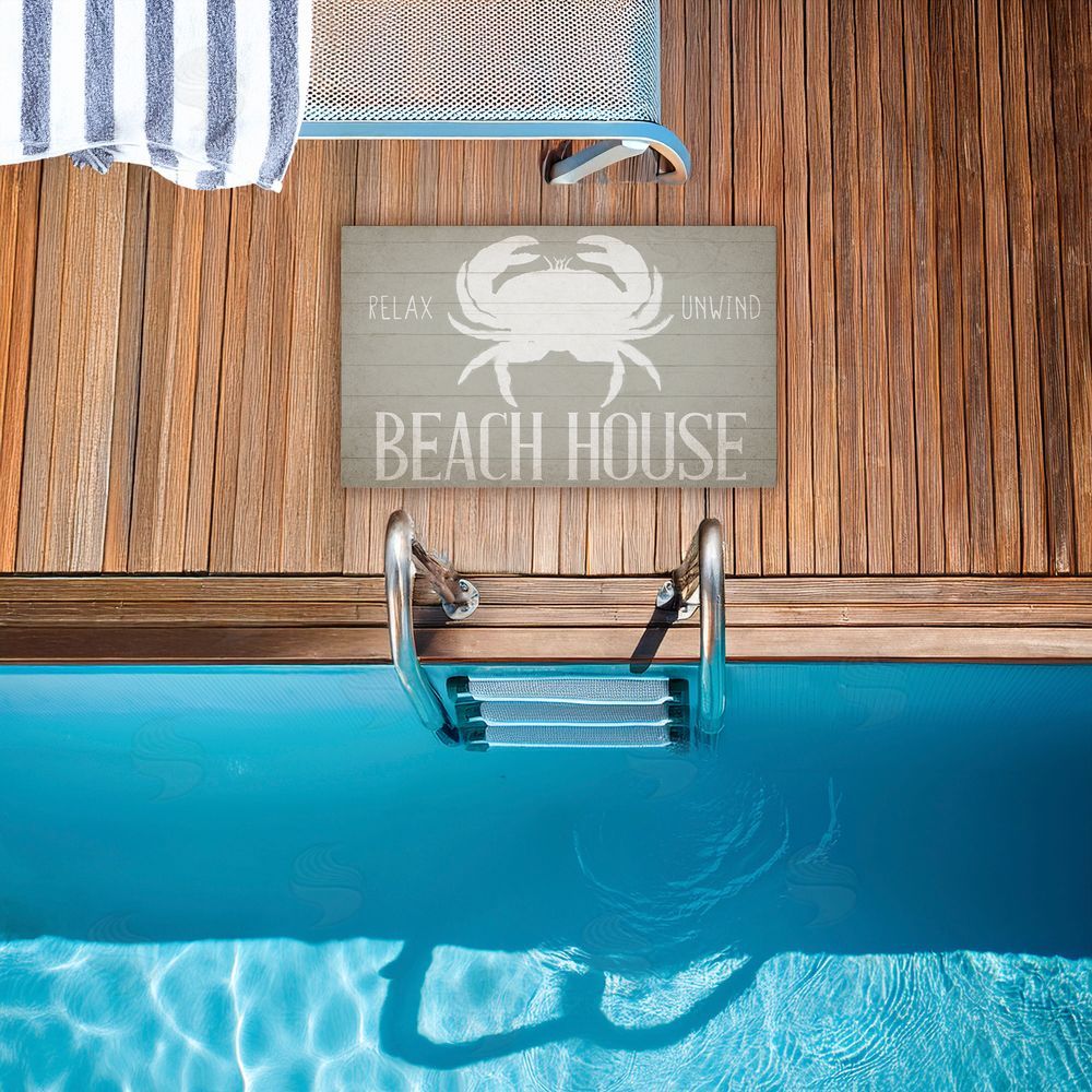 Kim Allen | Relax Unwind Beach House Crab Non-Woven Door Mat