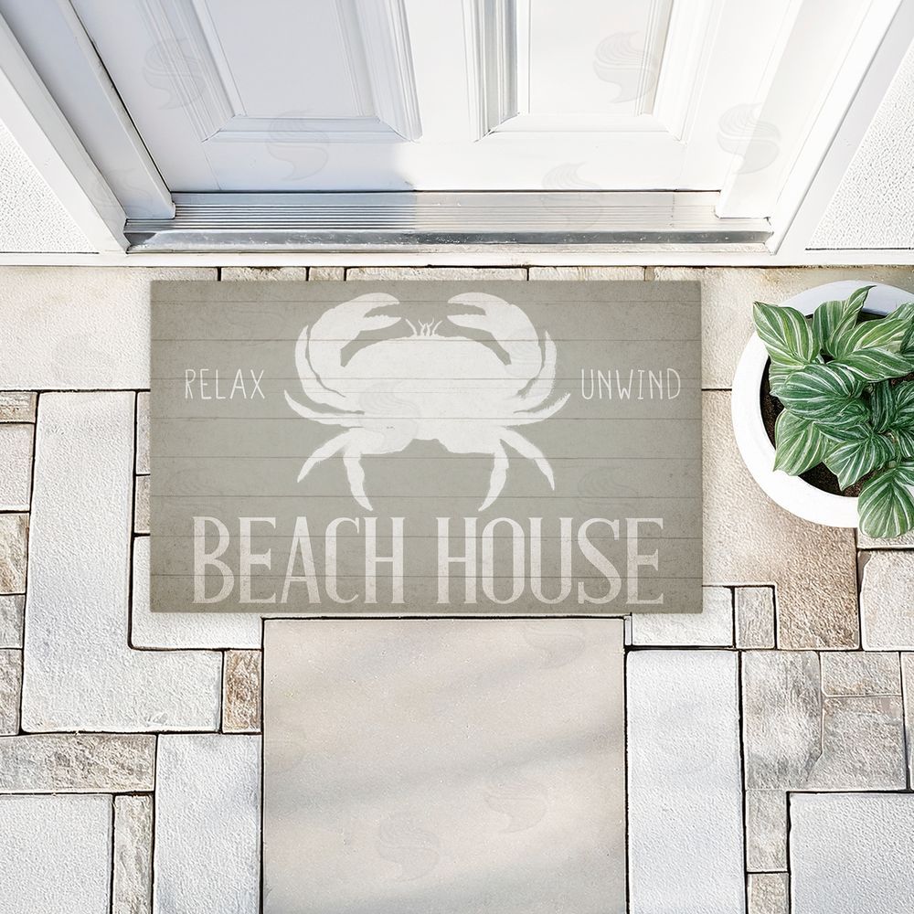 Kim Allen | Relax Unwind Beach House Crab Non-Woven Door Mat