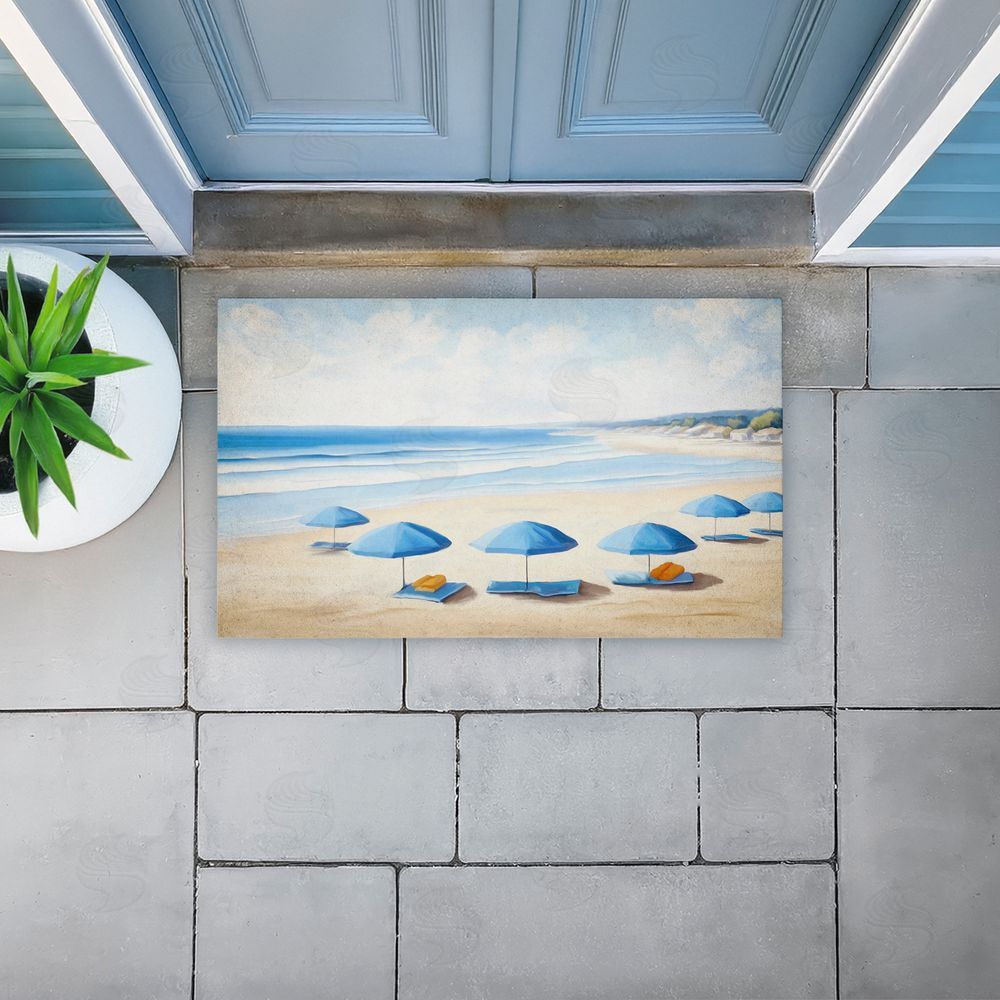 Kim Allen | Summer Umbrella Beach Day Non-Woven Door Mat