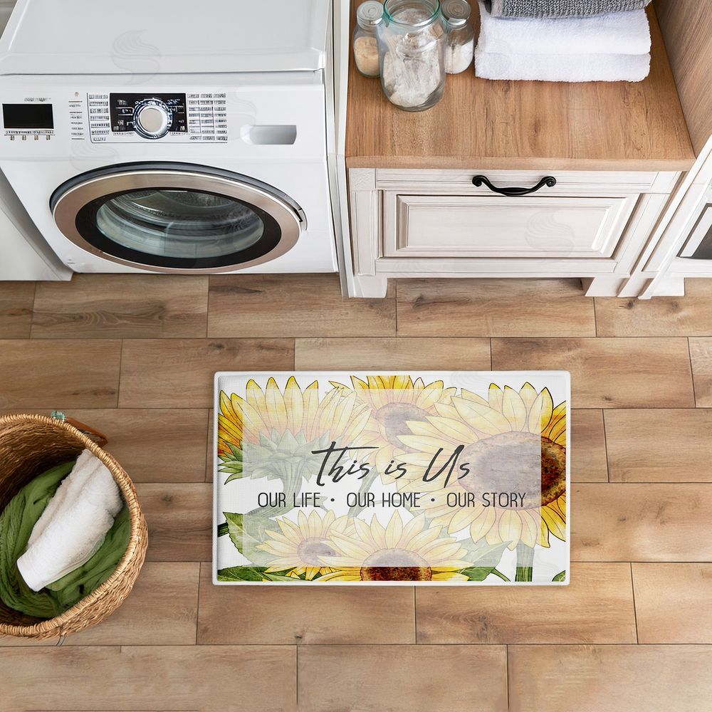 Kim Allen | This Is Us Sunflower Sentiment Plush Bath Mat