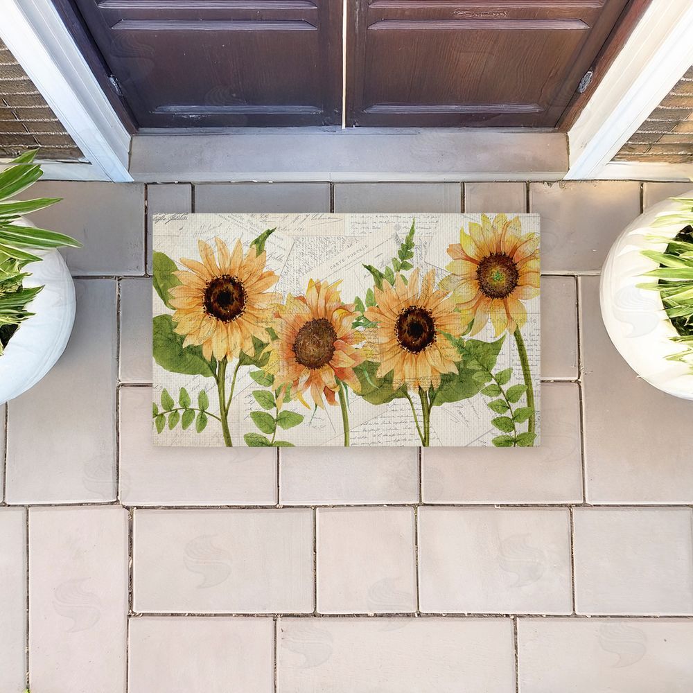 Kim Allen | Sunflowers & Vintage Letter Mail Non-Woven Door Mat