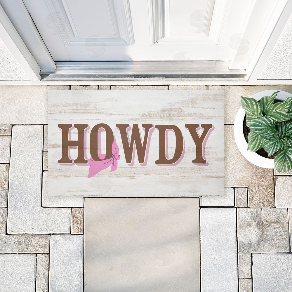 Kim Allen | Howdy with Pink Bandana Non-Woven Door Mat