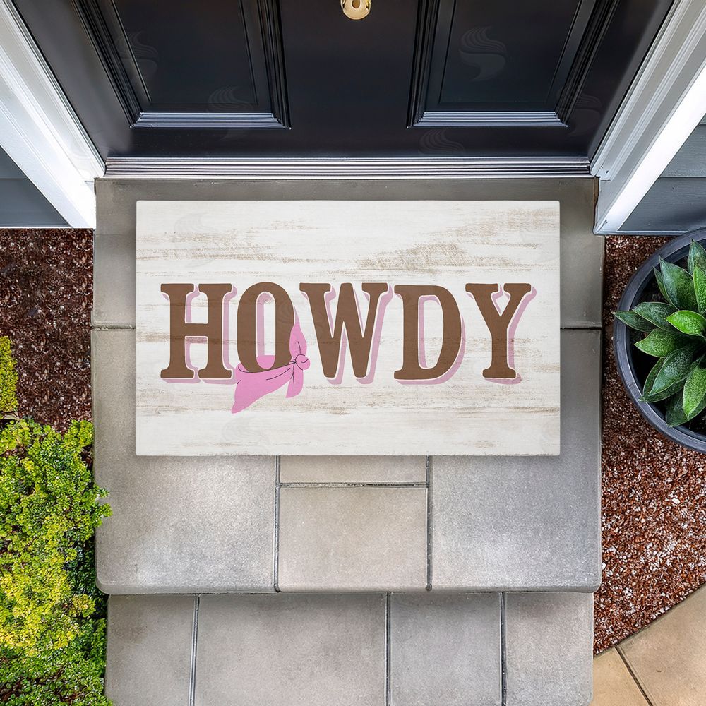 Kim Allen | Howdy with Pink Bandana Non-Woven Door Mat