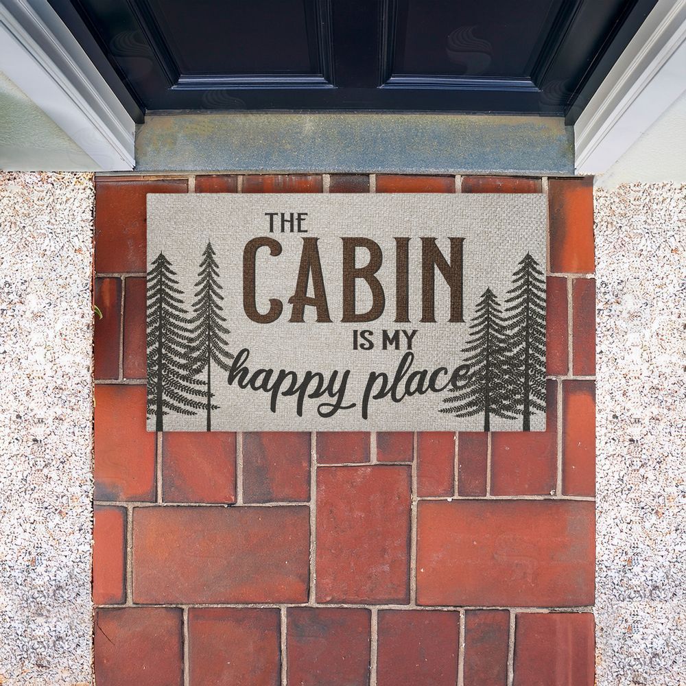 Kim Allen | Cabin Is My Happy Place Faux Sisal Door Mat
