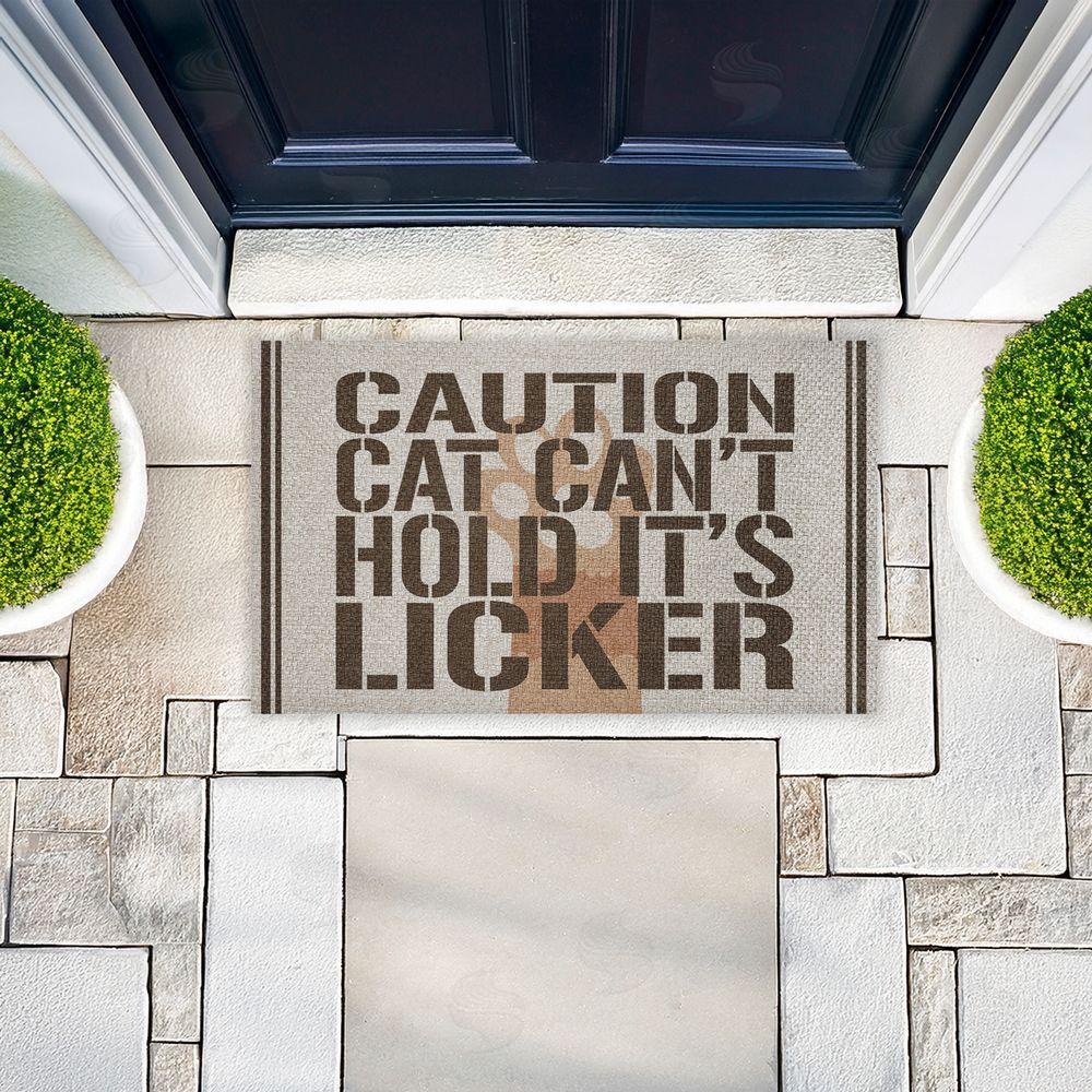 Kim Allen | Cat Can't Hold Licker Faux Sisal Door Mat