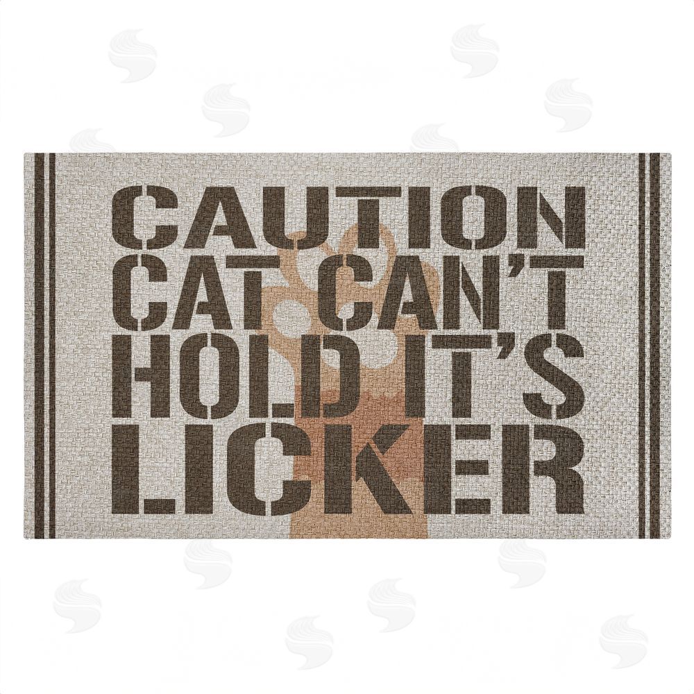 Kim Allen | Cat Can't Hold Licker Faux Sisal Door Mat