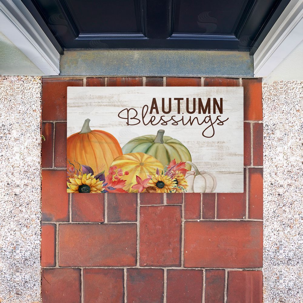 Kim Allen | Autumn Blessings Pumpkins Non-Woven Door Mat