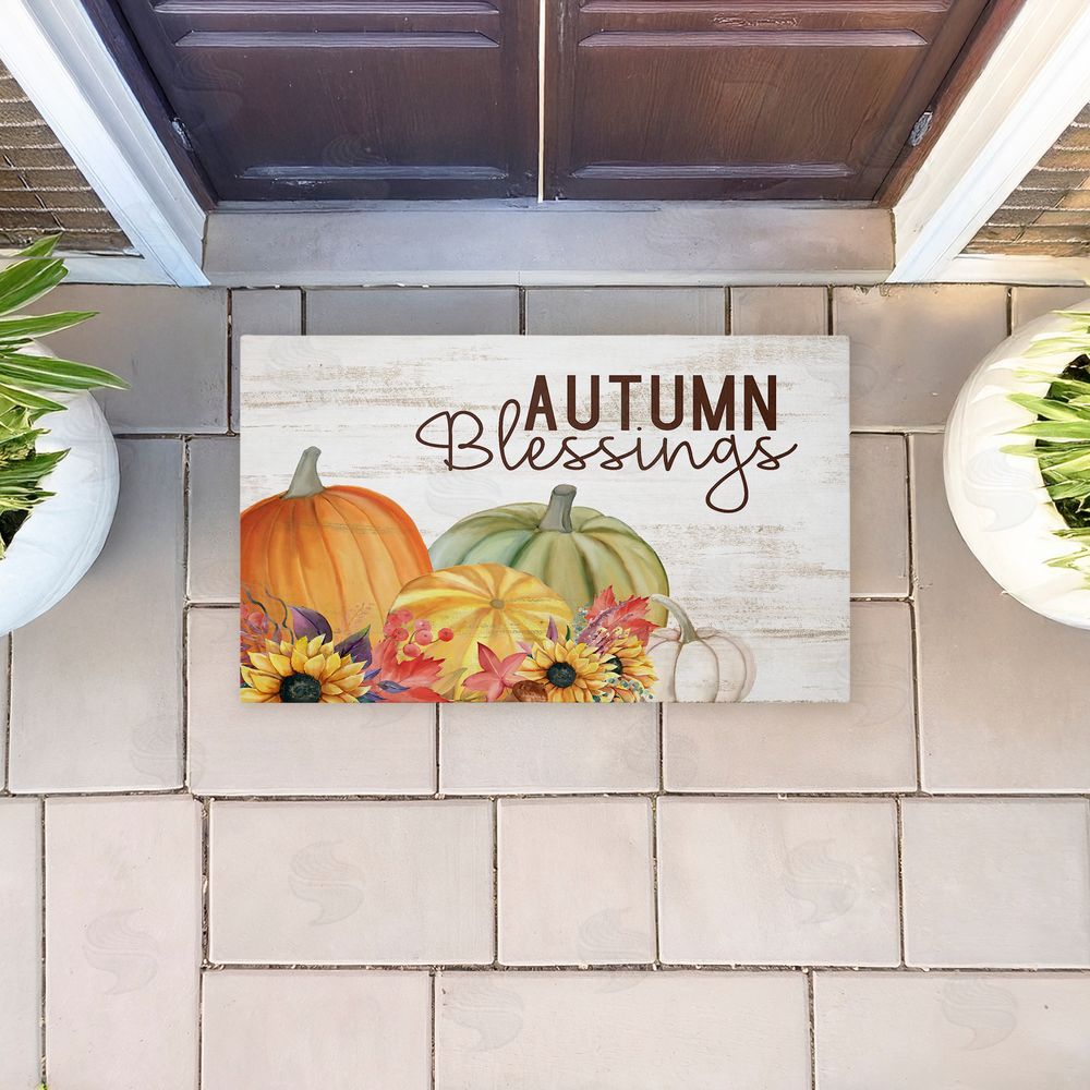 Kim Allen | Autumn Blessings Pumpkins Non-Woven Door Mat