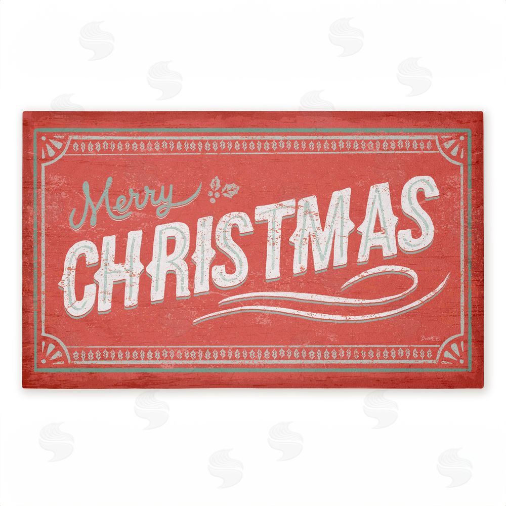 Chad Barrett | Red Vintage Merry Christmas Non-Woven Door Mat