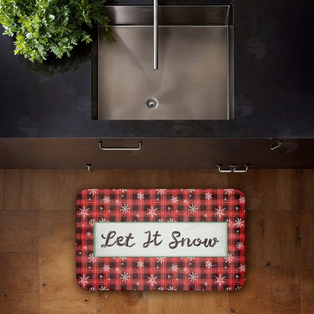 Chad Barrett | Let It Snow Red Plaid Anti-Fatigue Mat