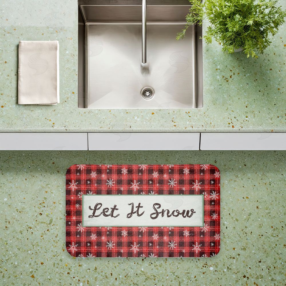 Chad Barrett | Let It Snow Red Plaid Anti-Fatigue Mat