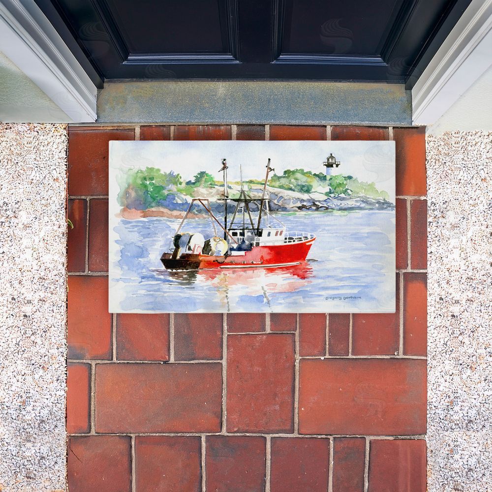 Greg Gorham | Tranquil Drifting Boat Non-Woven Door Mat