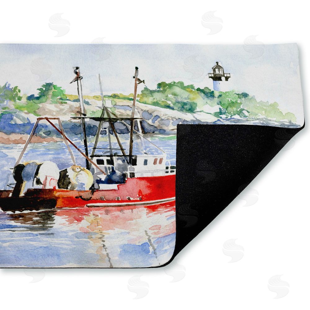 Greg Gorham | Tranquil Drifting Boat Non-Woven Door Mat