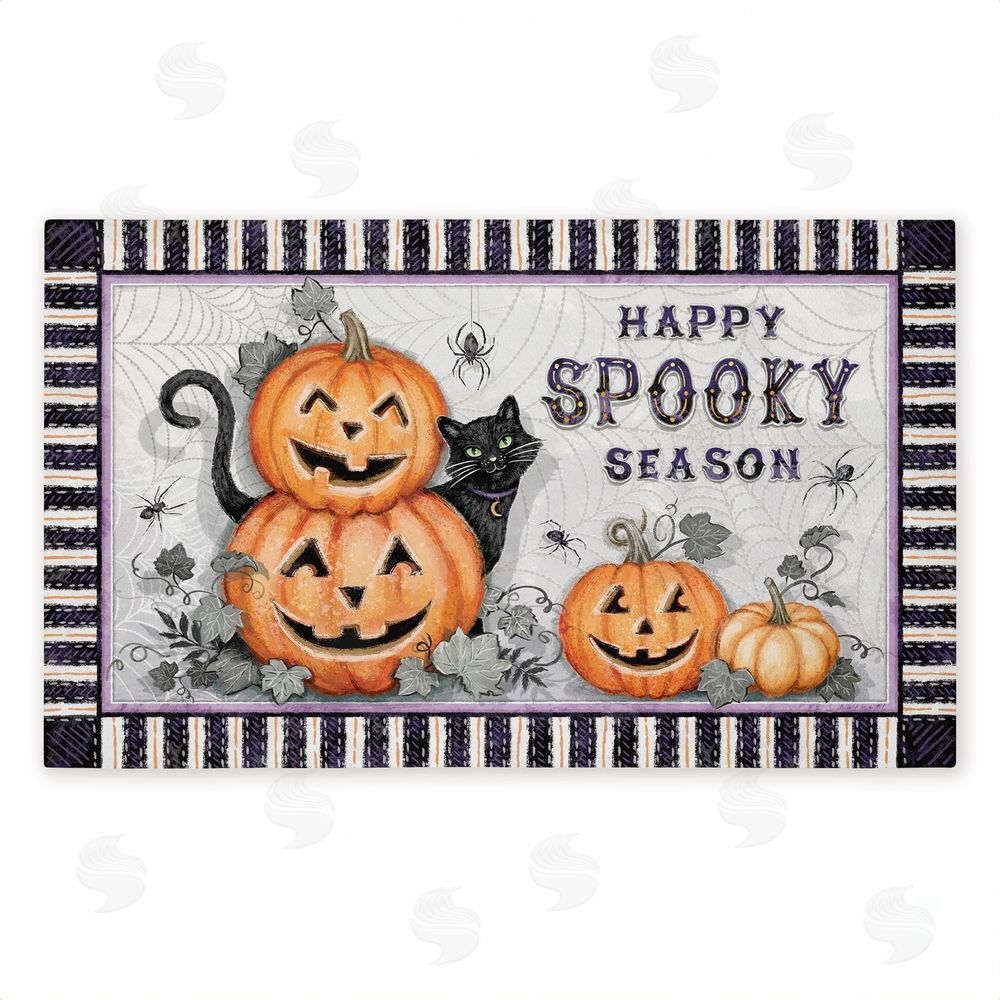 Chad Barrett | Spooky Season Jack-o-Lanterns Non-Woven Door Mat