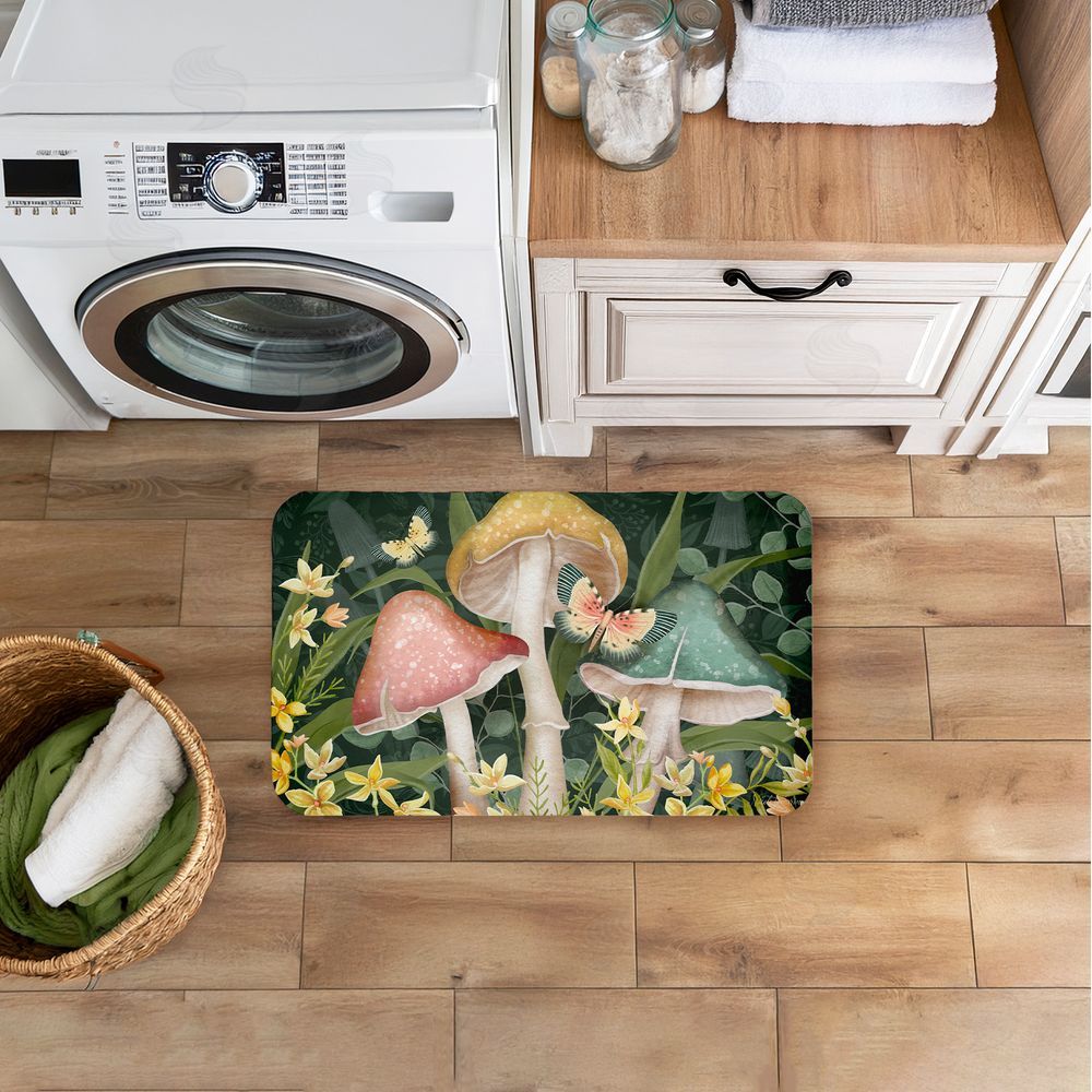 Nicole Tamarin | Midnight Garden Mushrooms Anti-Fatigue Mat