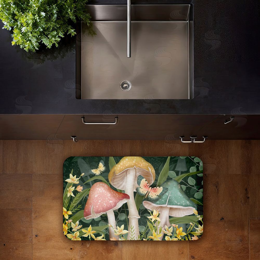 Nicole Tamarin | Midnight Garden Mushrooms Anti-Fatigue Mat