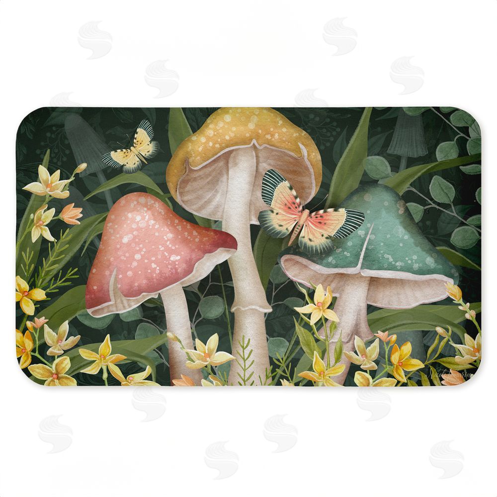 Nicole Tamarin | Midnight Garden Mushrooms Anti-Fatigue Mat