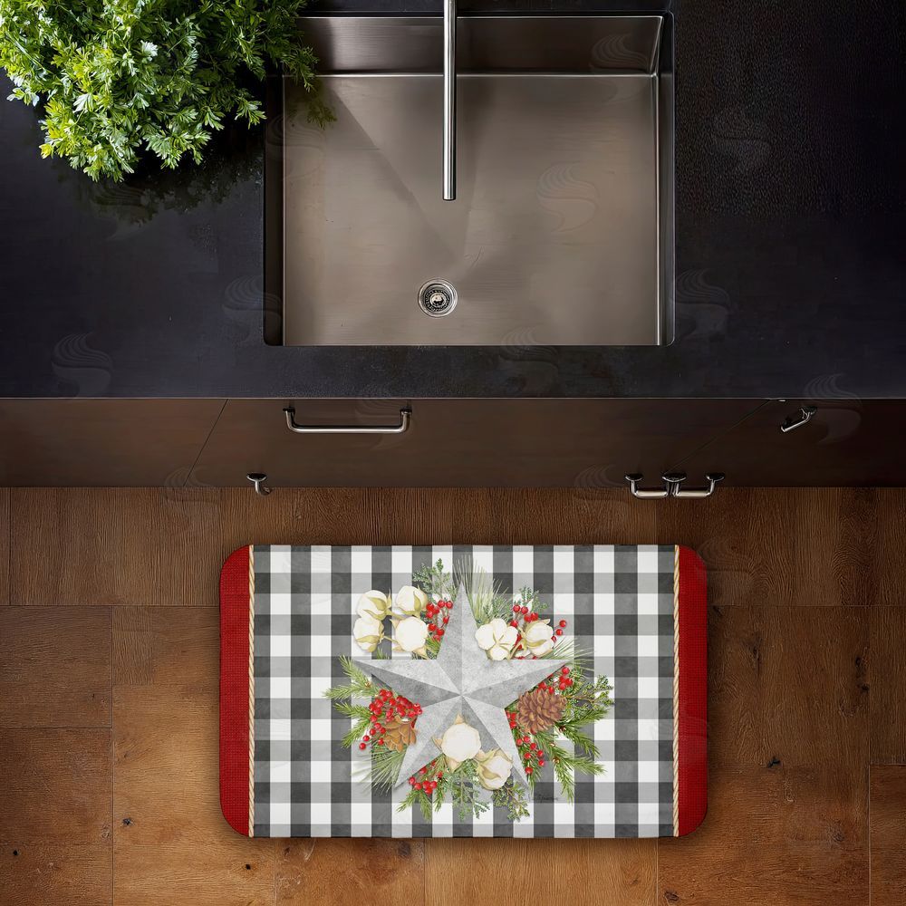 Nicole Tamarin | Gingham & Floral Star Shape Anti-Fatigue Mat