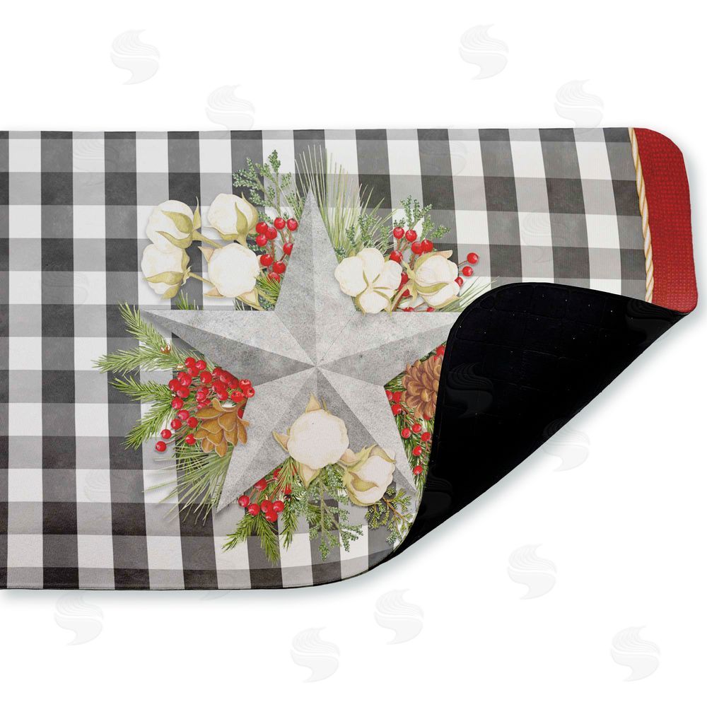 Nicole Tamarin | Gingham & Floral Star Shape Anti-Fatigue Mat