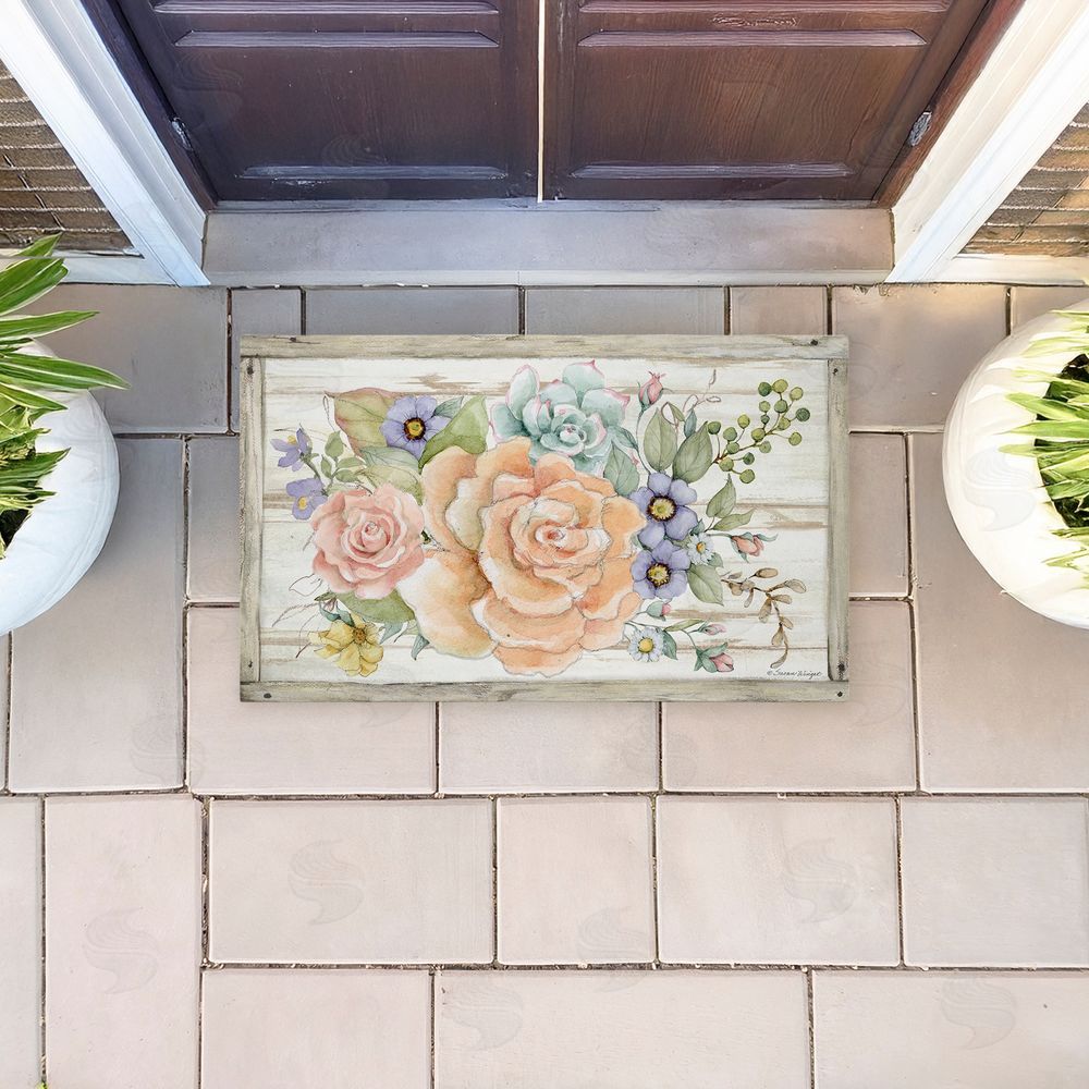 Susan Winget | Rose Succulent Bouquet Non-Woven Door Mat