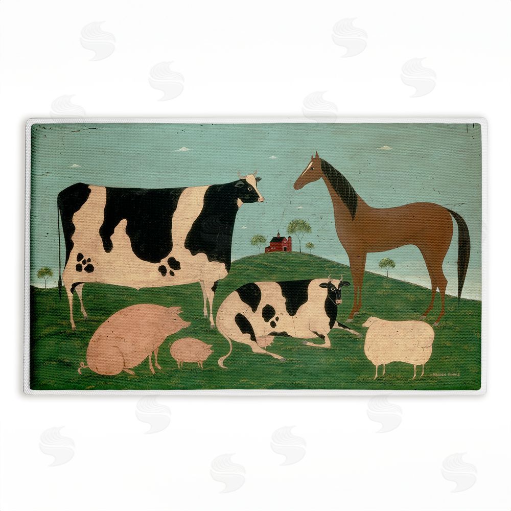 Warren Kimble | Friend Indeed Farm Animals Plush Bath Mat
