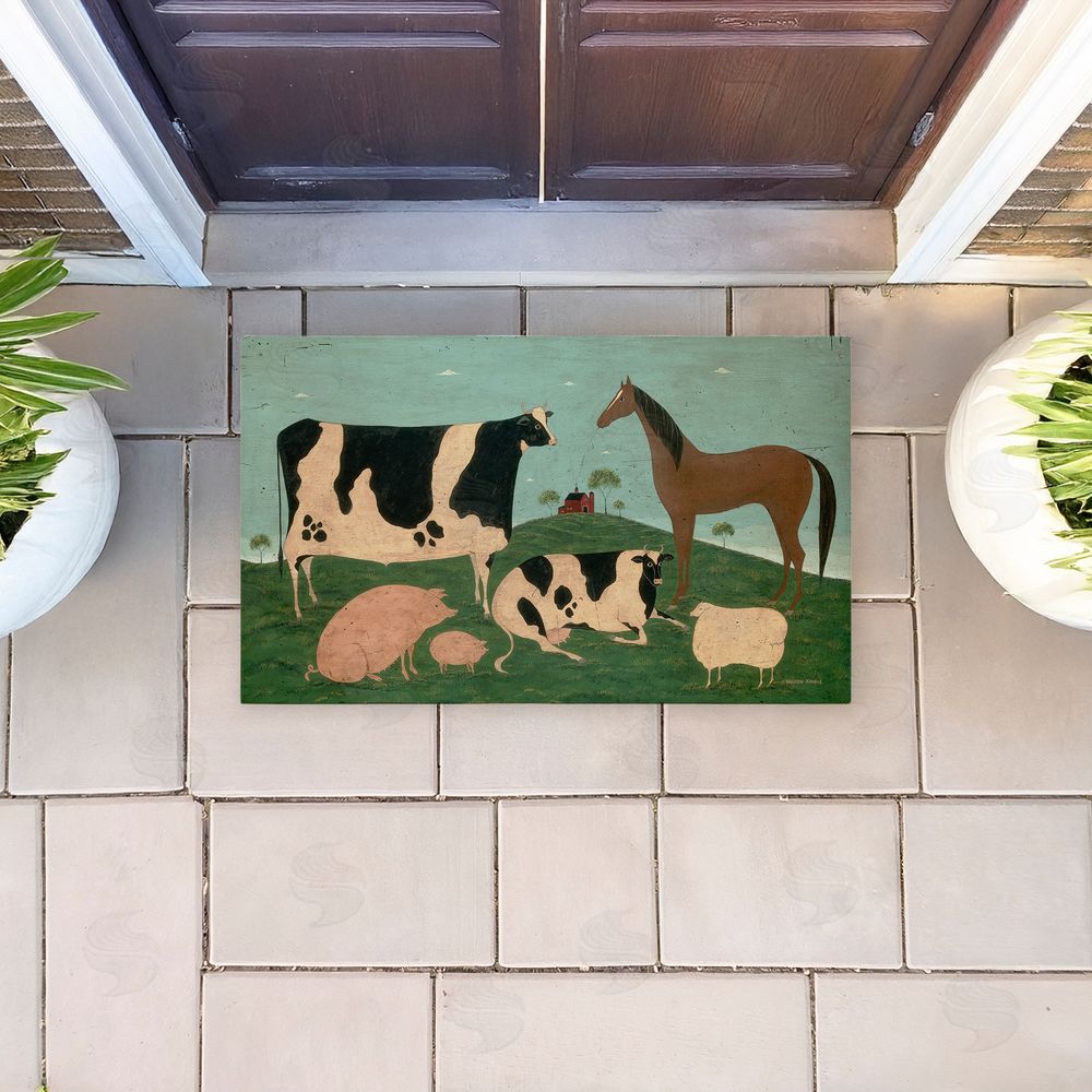Warren Kimble | Friend Indeed Farm Animals Non-Woven Door Mat