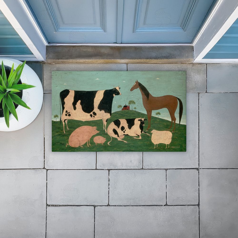 Warren Kimble | Friend Indeed Farm Animals Non-Woven Door Mat