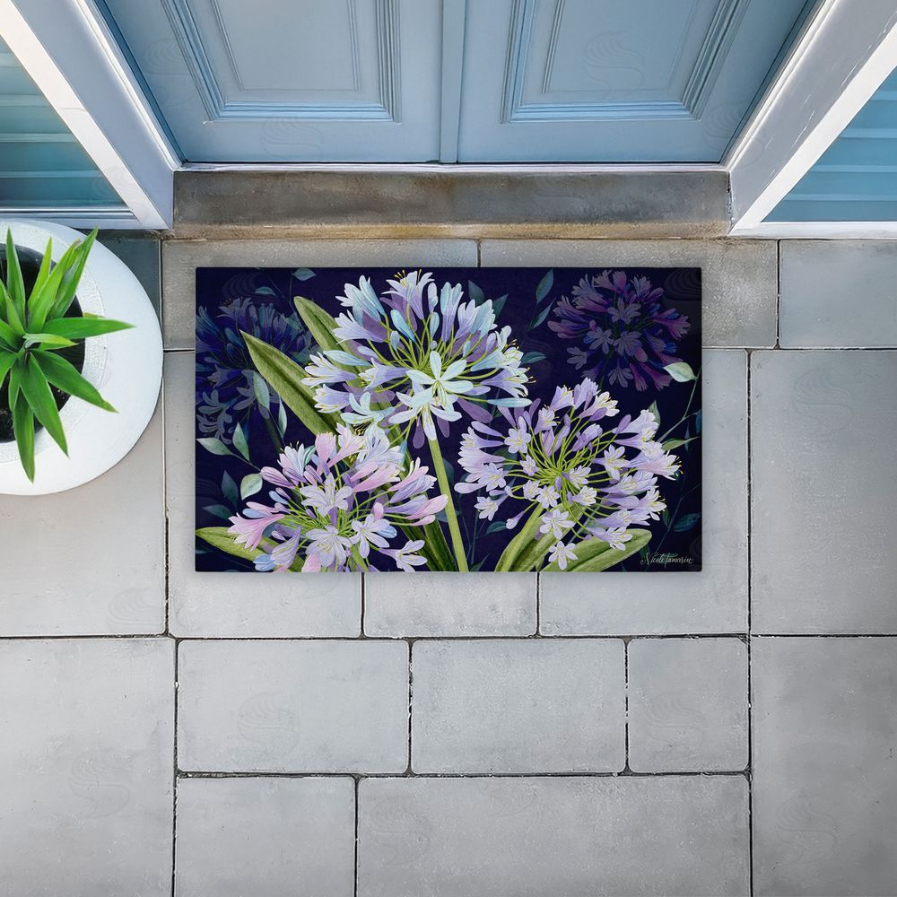 Nicole Tamarin | Midnight Garden Flowers Non-Woven Door Mat
