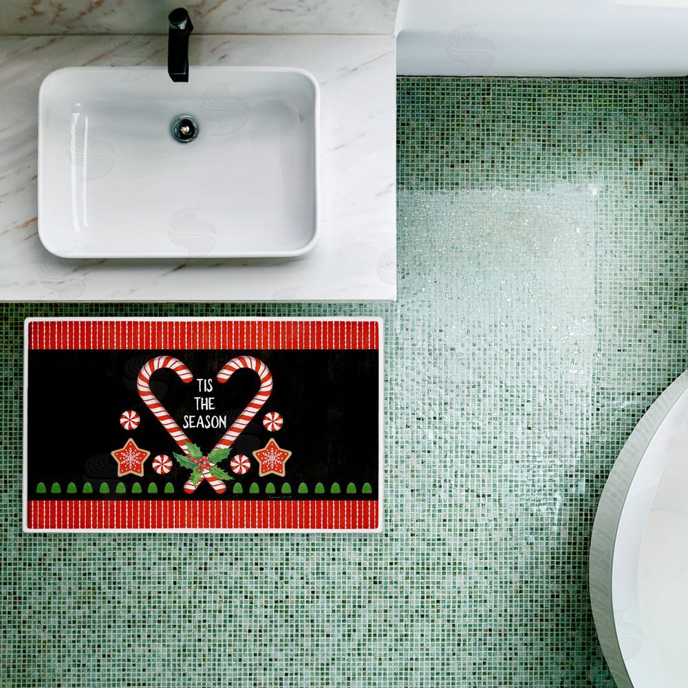 Suzanne Nicoll | Tis The Season Candy Heart Plush Bath Mat
