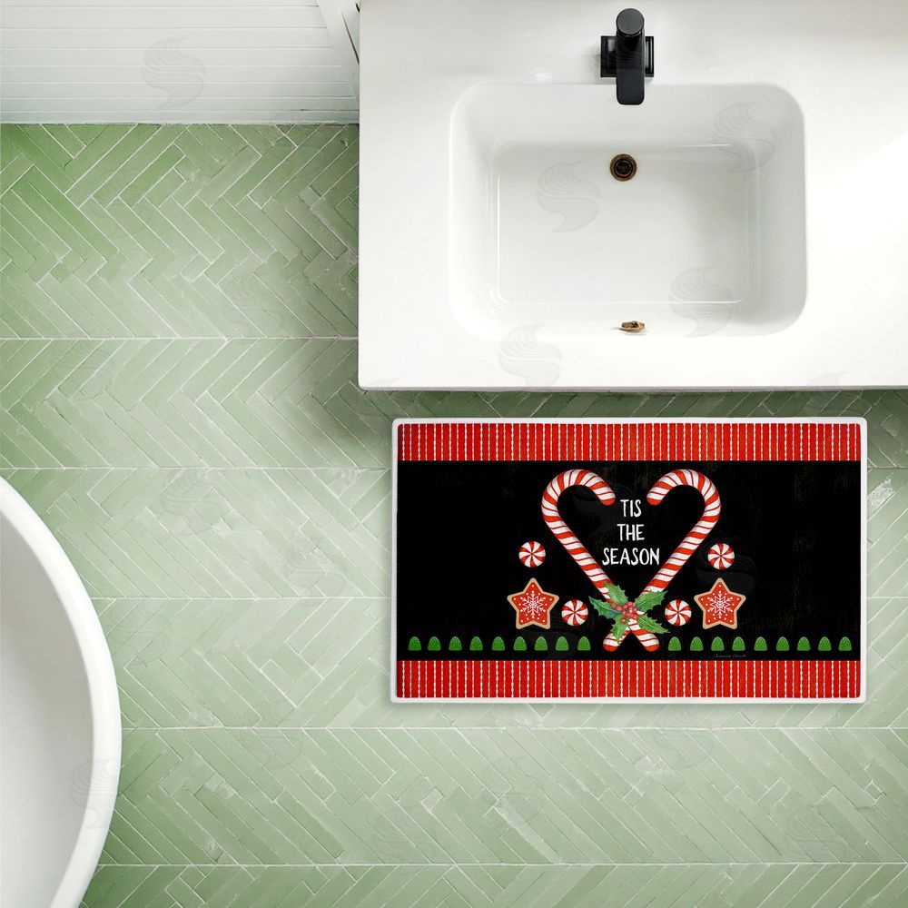Suzanne Nicoll | Tis The Season Candy Heart Plush Bath Mat