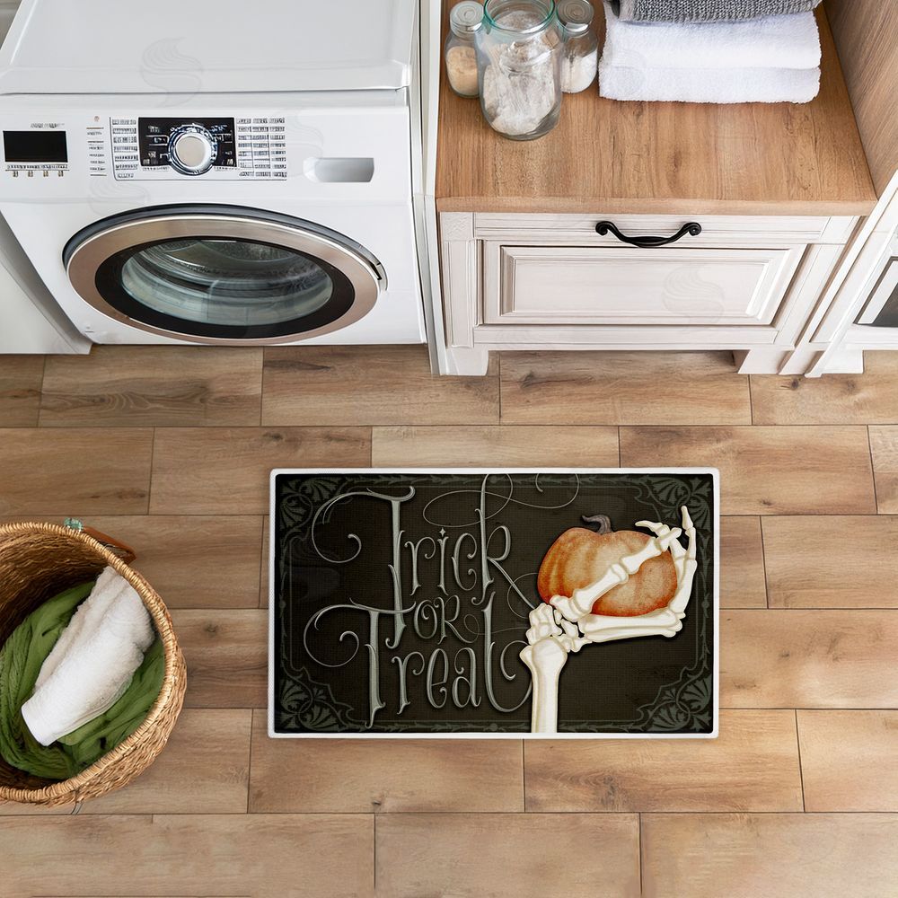 Nicole Tamarin | Trick Or Treat Skeleton Hand Plush Bath Mat