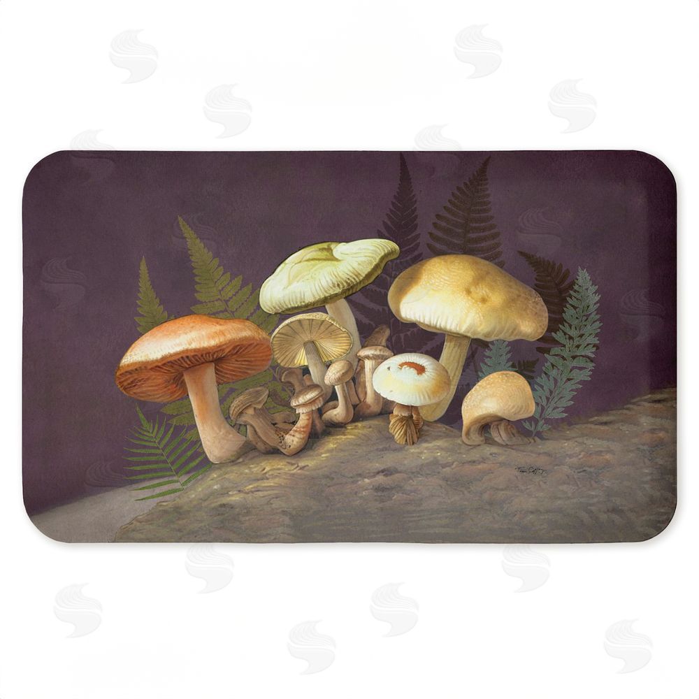 Tim Coffey | Mushrooms & Ferns on Purple Anti-Fatigue Mat