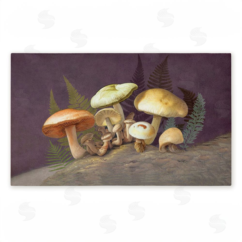 Tim Coffey | Mushrooms & Ferns on Purple Non-Woven Door Mat