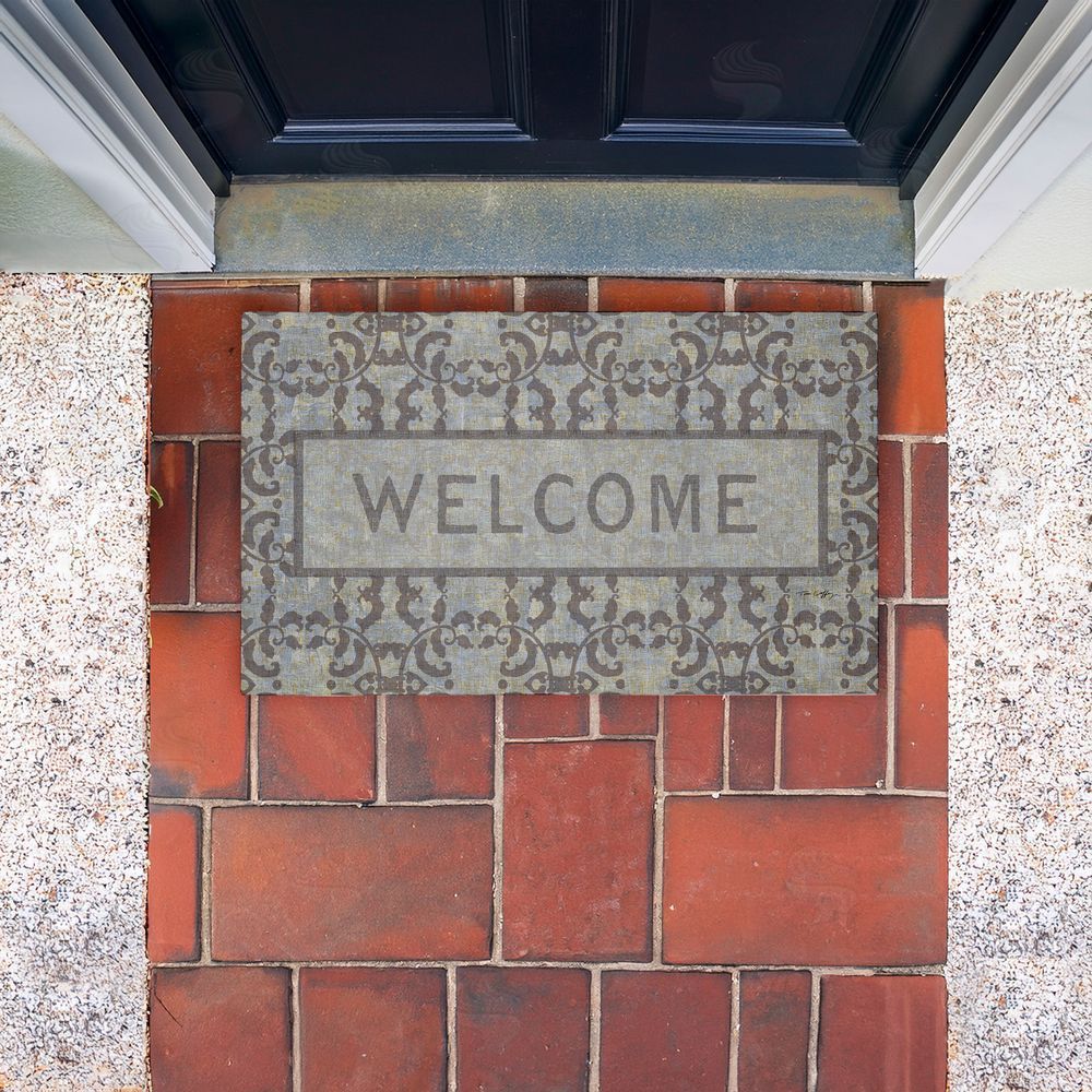 Tim Coffey | Gray Vintage Pattern Welcome Non-Woven Door Mat