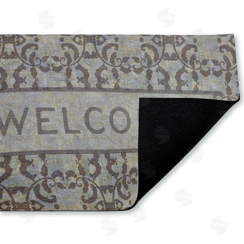 Tim Coffey | Gray Vintage Pattern Welcome Non-Woven Door Mat