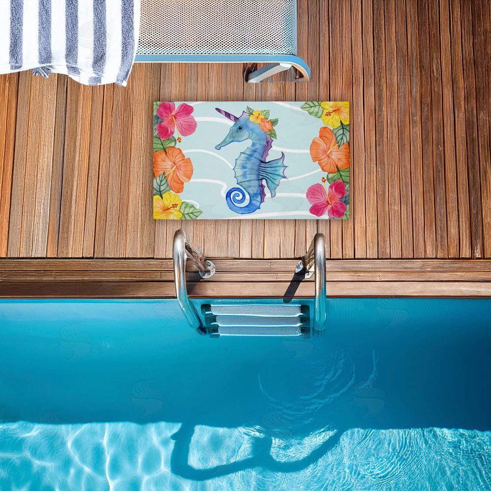 Audrey Jeanne Roberts | Unicorn Seahorse & Hibiscus Non-Woven Door Mat