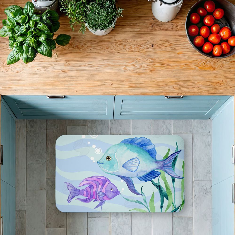 Audrey Jeanne Roberts | Fun Fish Blue & Purple Anti-Fatigue Mat