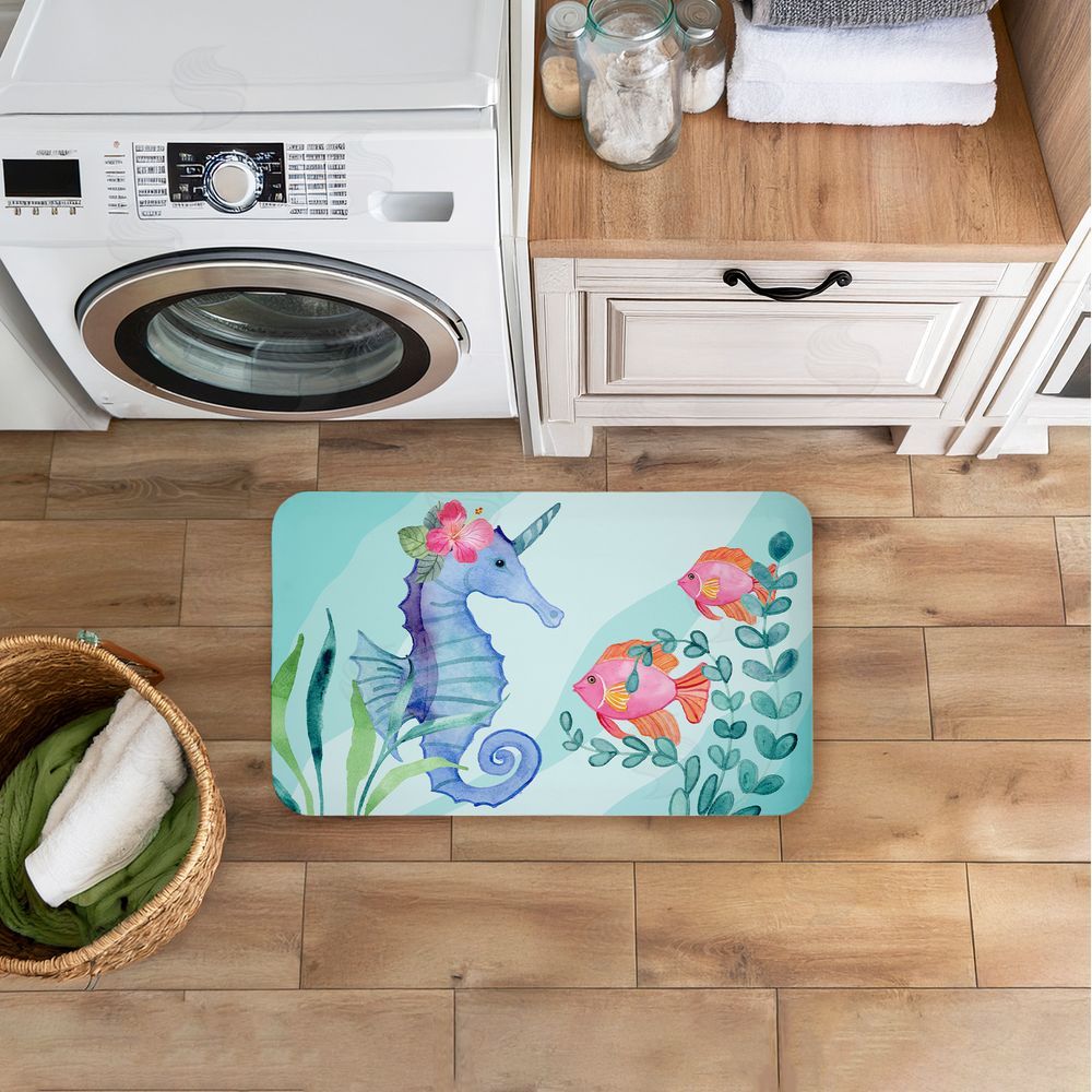 Audrey Jeanne Roberts | Horned Seahorse & Fish Anti-Fatigue Mat