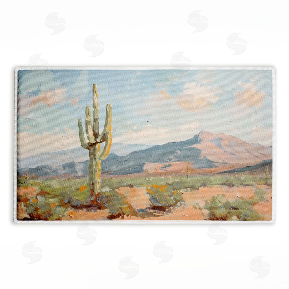 Nina Blue | Cactus & Mountain View Plush Bath Mat