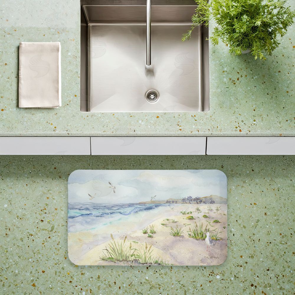 Audrey Jeanne Roberts | Seagull by Beach Shore Anti-Fatigue Mat