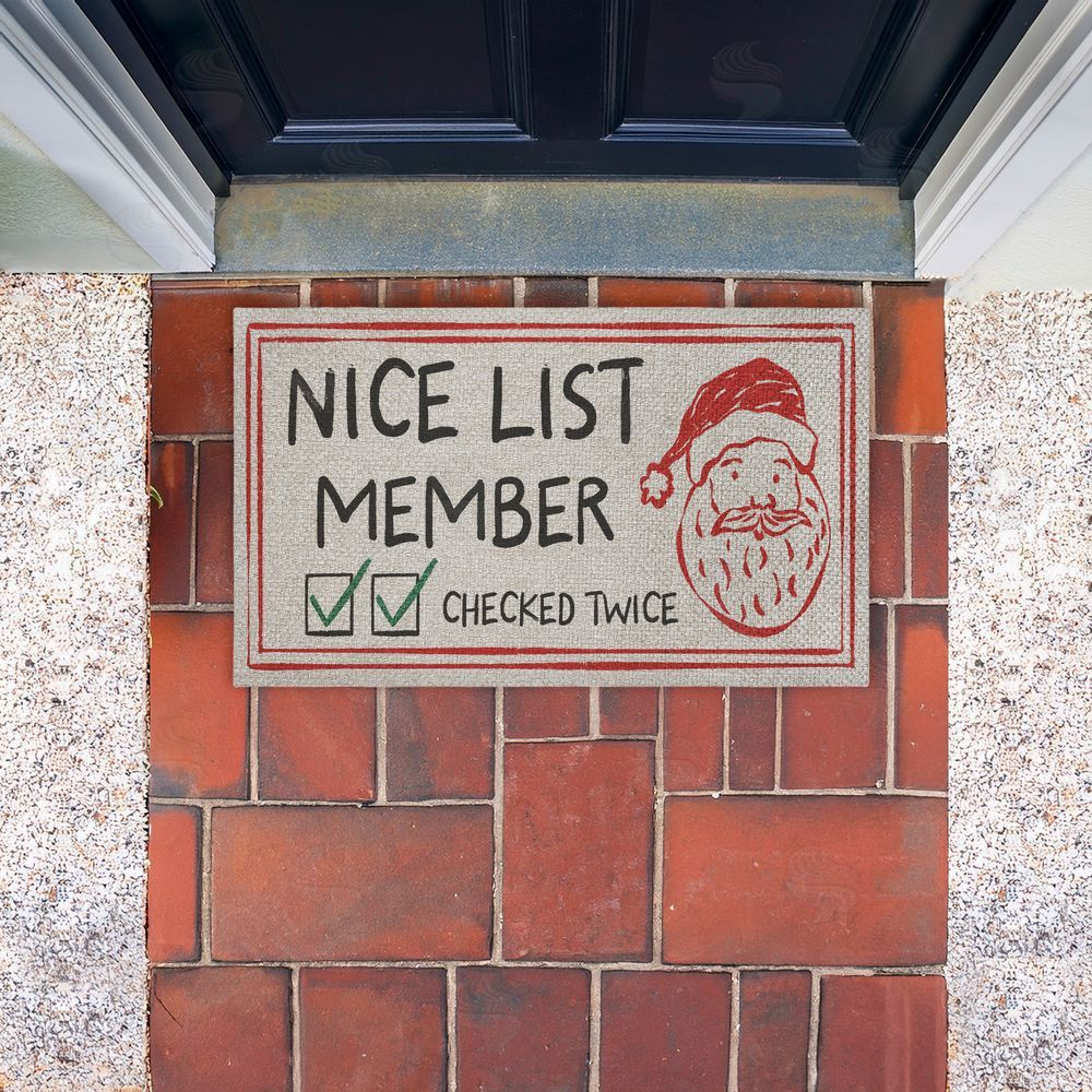 JJ Design House LLC | Nice List Member Checked Twice Faux Sisal Door Mat