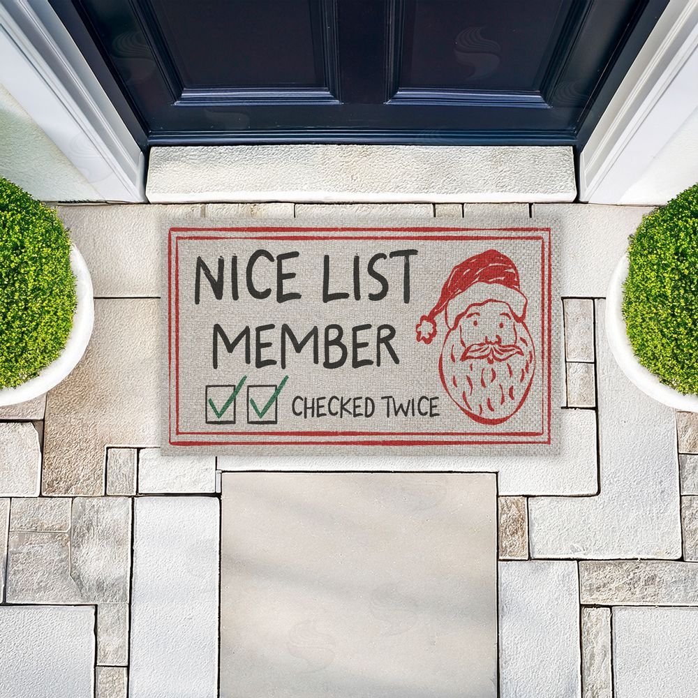JJ Design House LLC | Nice List Member Checked Twice Faux Sisal Door Mat
