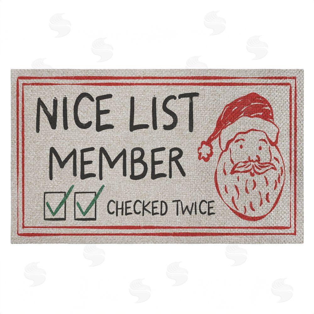 JJ Design House LLC | Nice List Member Checked Twice Faux Sisal Door Mat